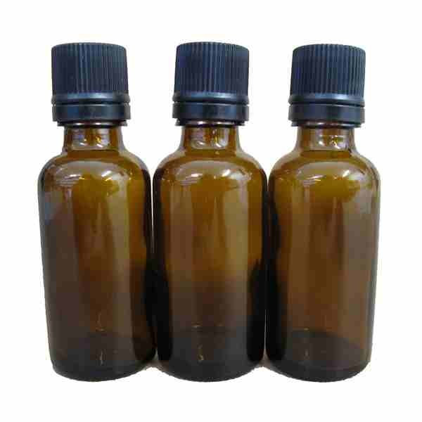Lot de 3 Flacons compte gouttes verre ambré 30ml