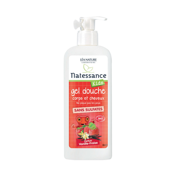 Natessance Shampoing douche bio KIDS vanille fraise - 500ml