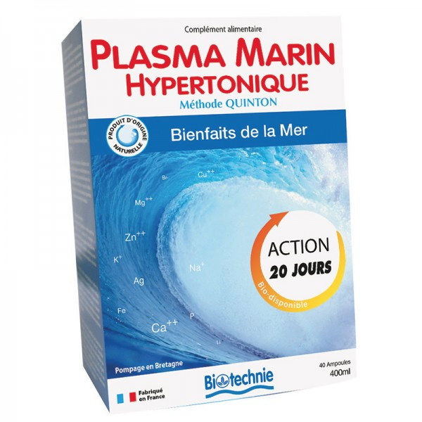 Biotechnie - Méthode Quinton Cure Plasma Marin - 40 ampoules