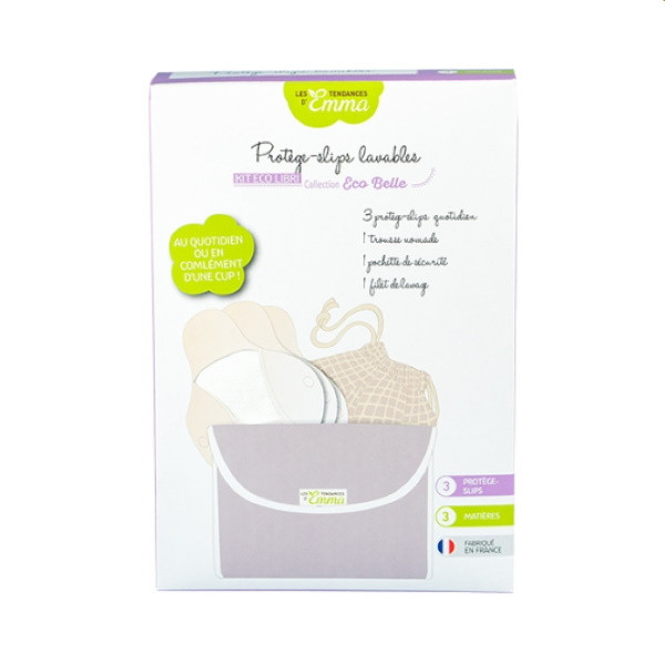 Lot de 3 protèges slips lavables + trousse de voyage + filet de lavage - Les Tendances d'Emma