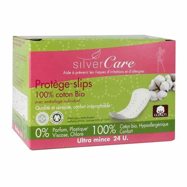 Silver care Protèges slips coton bio emballage individuel x24