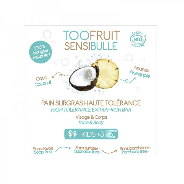 Sensibulle pain dermatologique enfants ANANAS COCO BIO 85 g - Toofruit