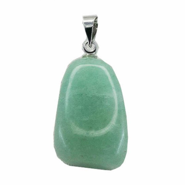 Pendentif véritable Aventurine verte - Pierre roulée