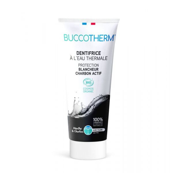 Dentifrice à l’eau thermale blancheur charbon actif BIO - Buccotherm