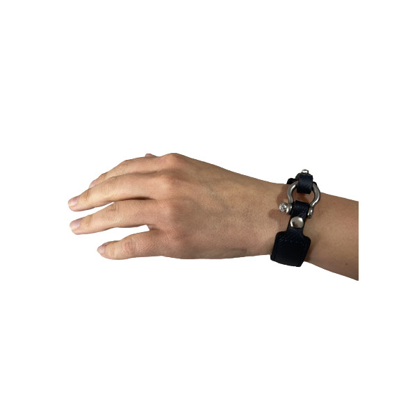 BRACELET NOIR MANILLE FEMME WP2 - PROTECTION ONDES ELECTROMAGNETIQUES