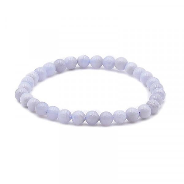 BRACELET BOULE 06MM CALCÉDOINE BLEUE AA
