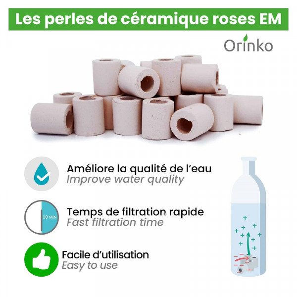 Perles De Céramique EM® Roses X15 - Purifier l'eau - Réduire le calcaire