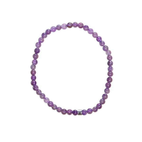 Bracelet Améthyste Perles Rondes 4 mm - Pierres naturelles