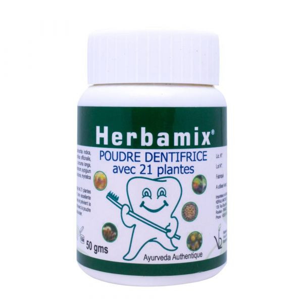 Dentifrice ayurvédique en poudre Herbamix aux 21 plantes 50g