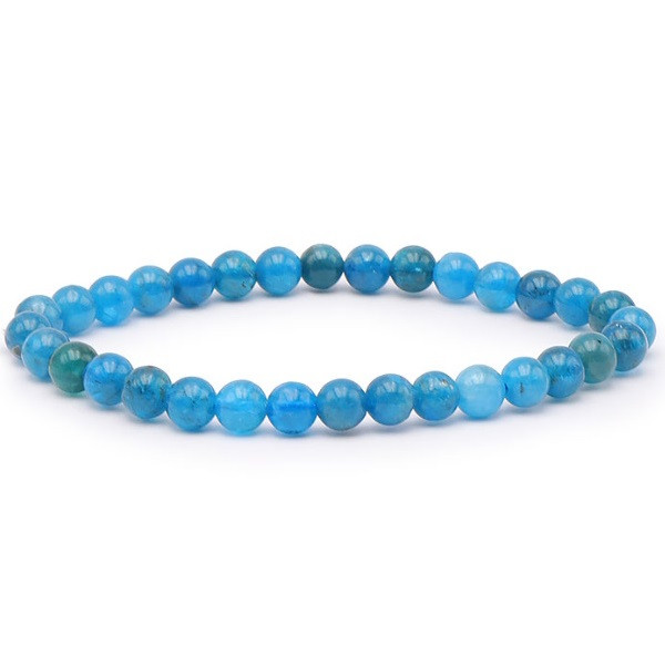 BRACELET BOULE 06MM APATITE BLEUE AA