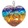Orgonite pendentif en forme de coeur multicouleur