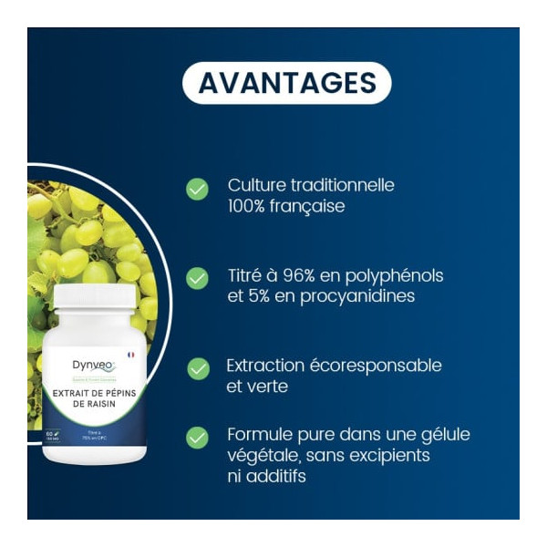 Extrait de pépins de Raisin (OPC) - Dynveo