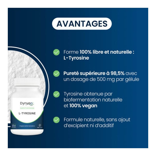 L-Tyrosine 100% Naturelle - Dynveo