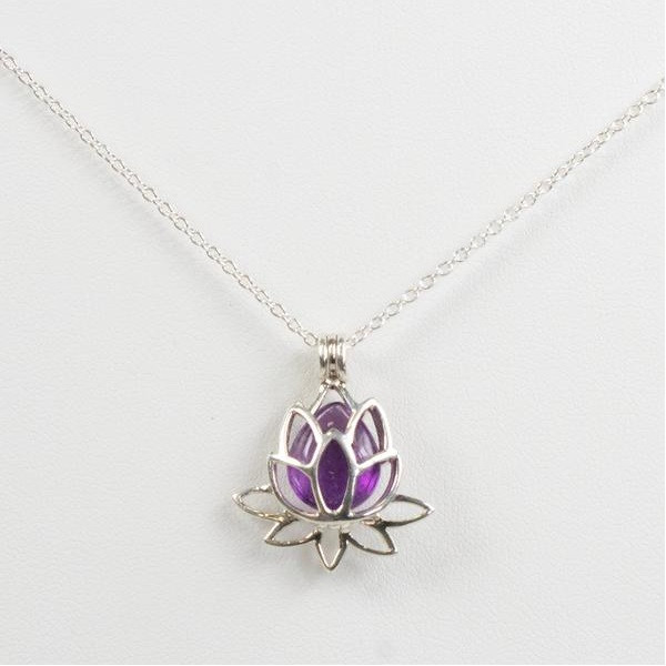 Coffret Collier Fleur de Lotus - 3 Pierres Interchangeables argent 925