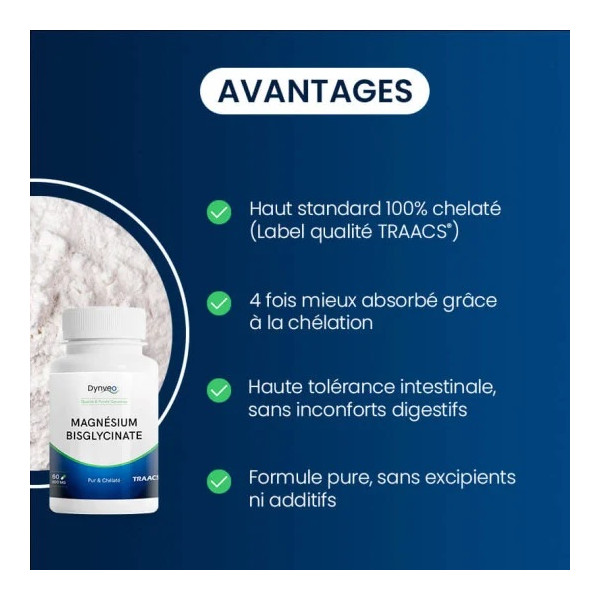 Magnésium bisglycinate chélaté Poudre 250g - Dynveo - 3