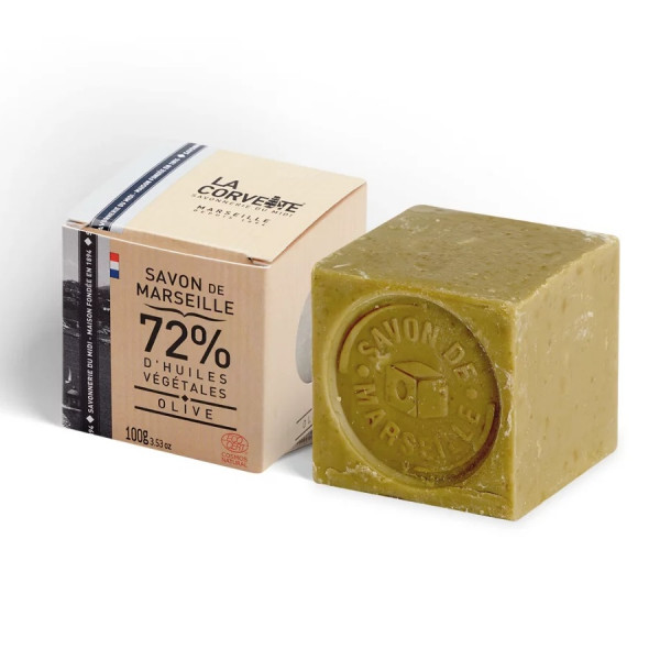 Cube de Savon de Marseille OLIVE 100g – La corvette - 1