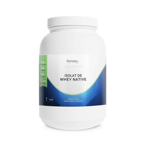 Whey Native Isolate 1 kg Purifiée à 95% en protéines - Dynveo - 1