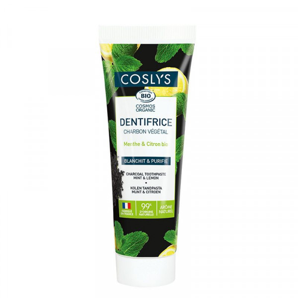 Dentifrice Charbon Végétal Bio 100g – Coslys - 1