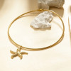 Collier Torque Doré Pendentif Étoile de Mer Texturée - 1
