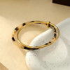 Bracelet Jonc Multi Cercle Doré et Acrylique Motif Animalier Léopard - 2
