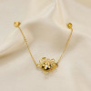 Bracelet Doré Fleur A Multi Pétales Creux Sertie de Strass - 2