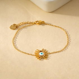 Bracelet Doré En Chaîne Fine Avec Œil Protecteur - 1