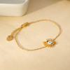 Bracelet Doré En Chaîne Fine Avec Œil Protecteur - 2