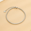 Bracelet Chaîne Argentée Maille Carrée Avec Extension Ajustable - 1