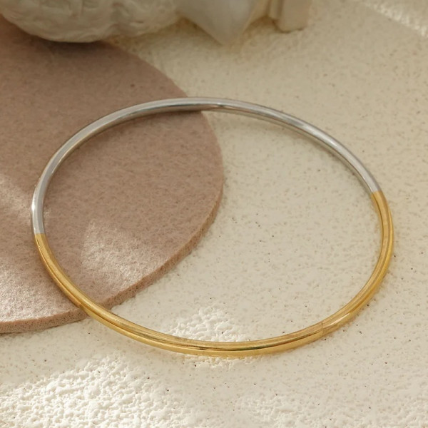 Bracelet Jonc Fin Bicolore - 1