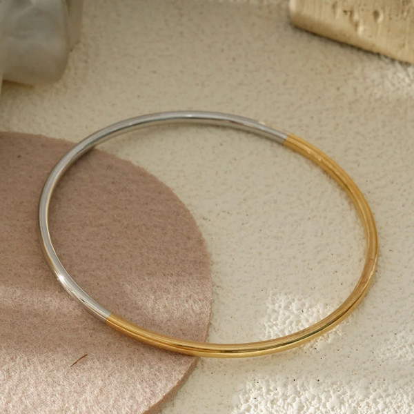 Bracelet Jonc Fin Bicolore - 2