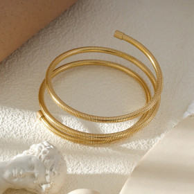 Bracelet Manchette Enroulé Doré Tubogas - 1