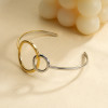 Bracelet manchette double cercle bicolore - 2