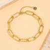 Bracelet chaîne dorée maillons texturés allongés effet pailletté