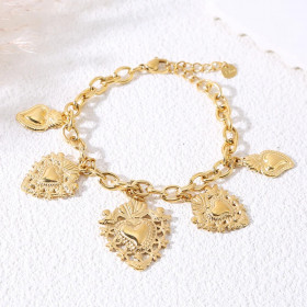 Bracelet doré avec 5 pendentifs ex-voto - 1