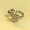 Bague d'oreille Argentée Earcuff Faux Percing Etoile avec Strass - 2