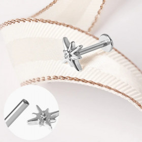 Piercing Argenté Etoile en Acier Inoxydable - 1