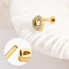 Piercing Cœur Doré Avec Strass en Acier Inoxydable - 1