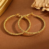 Boucles d'Oreilles Dorées Créoles Motif Torsade - 1