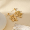 Boucles d'Oreilles Dorées Pendantes Feuilles - 2