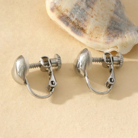 Boucles d'Oreilles à Clip Cœur Éclat Argenté Raffiné - 2