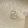 Bague d'oreille earcuff Argenté Fin À Double Anneau Texturé - 2