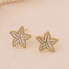 Boucles d'oreilles puces étoile de mer nacrée