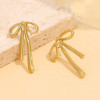 Boucles d'oreilles dorées nœuds rigide fils pendants effet miroir