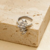 Bague d'oreille earcuff argentée motif fleur 5 pétales - 1