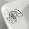 Bague Argentée Multi Cercle Avec Etoile Incrustée de Strass - 2