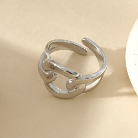 Bague Argentée Chaîne Entrelacée Intemporelle - 1