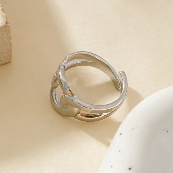 Bague Argentée Chaîne Entrelacée Intemporelle - 2
