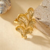Bague Dorée Ajustable Grande Feuille - 1