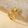 Bague Dorée Ajustable Grande Feuille - 2