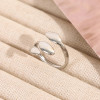 Bague Argentée Ouverte Trois Gouttes Fluides - 2